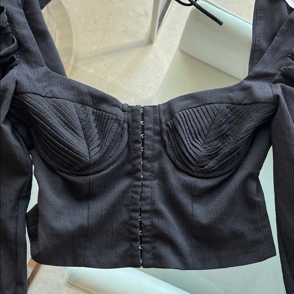 NEW! $128 REVOLVE ASTR THE LABEL Quinn corset top black S - Picture 3 of 13